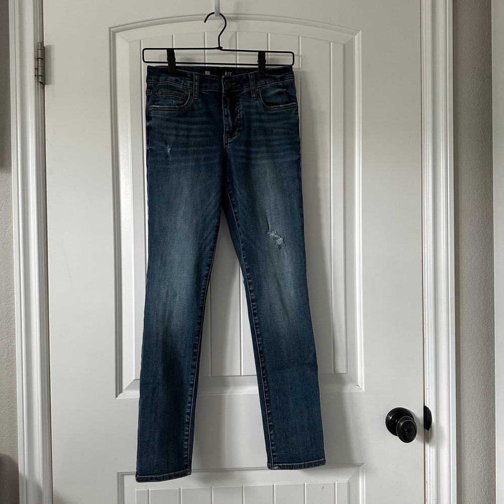 KUT from the Kloth Catherine Boyfriend‎ Jeans Distressed Dark Wash Size 0